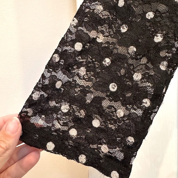 Betsey Johnson Black & White Polka Dot Lace Overlay Rock Glam Dress Size 6 Small - Picture 8 of 11